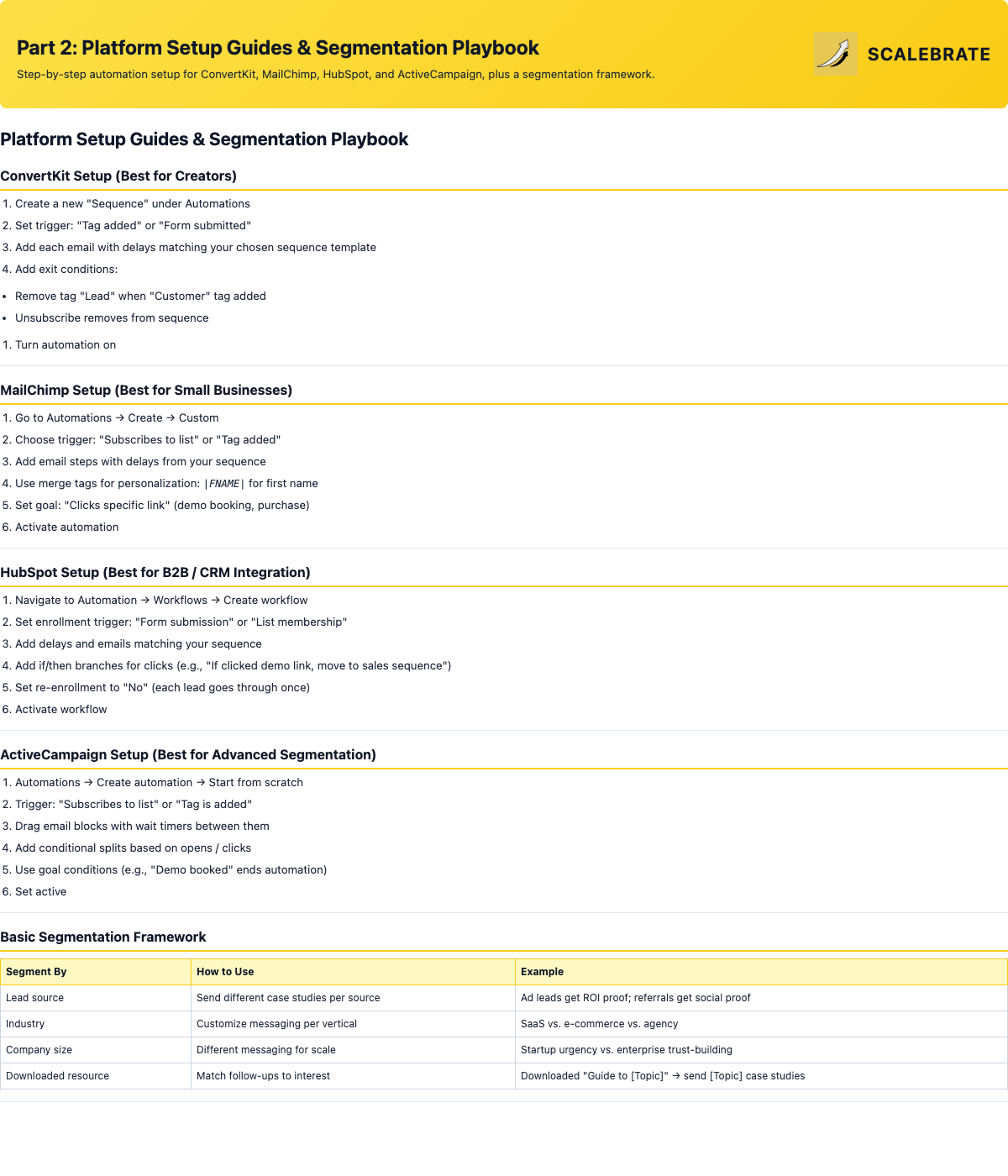 Preview of the Platform Setup Guides & Segmentation Playbook